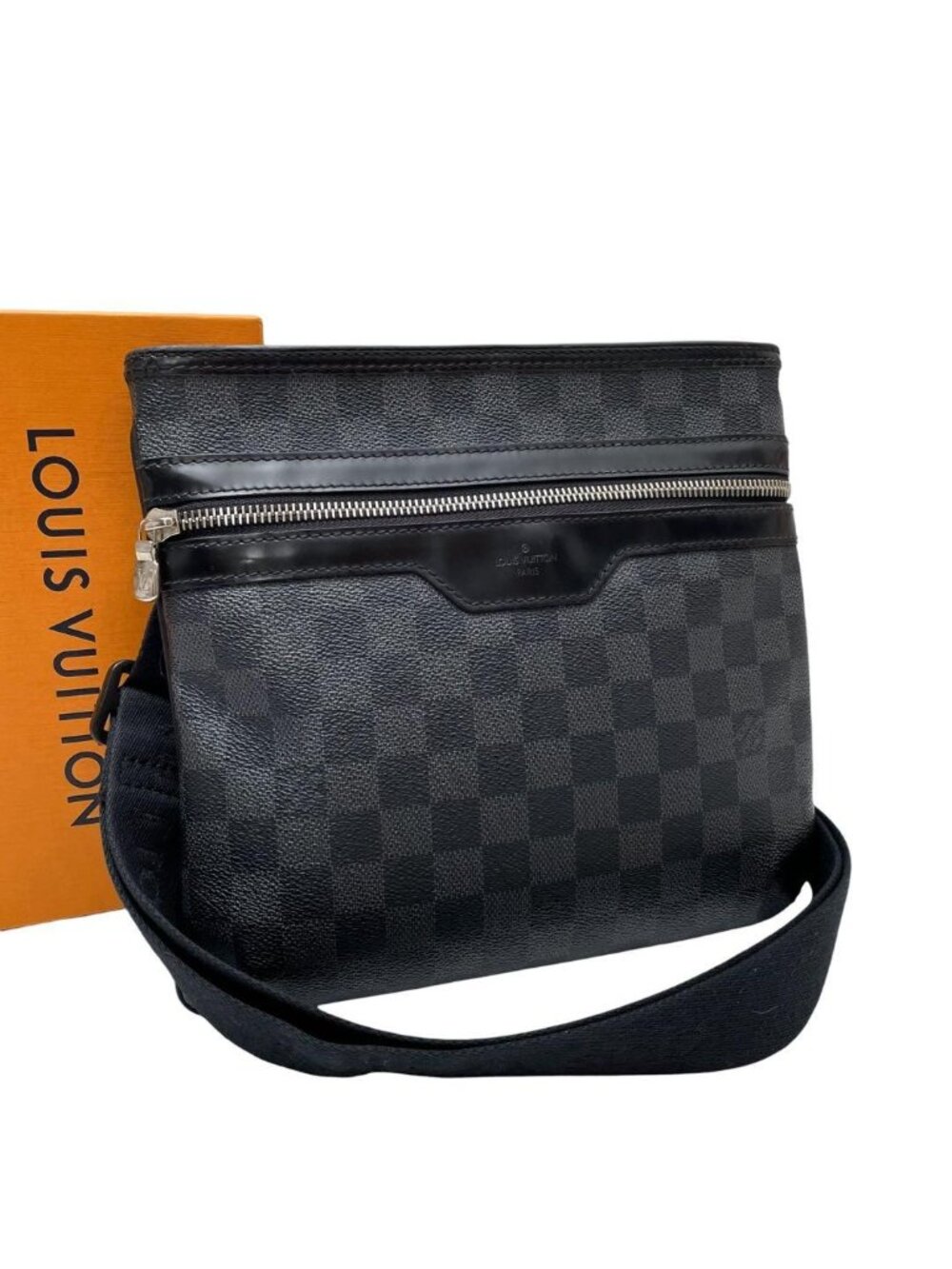 Louis Vuitton Damier Graphite Thomas Shoulder Bag Black